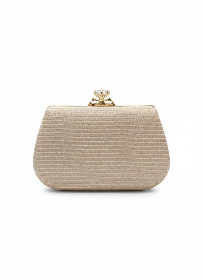 Crystal Crown Gold Evening Clutch with Chain Strap Luxury Bag