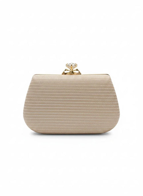 Crystal Crown Gold Evening Clutch with Chain Strap Luxury Bag