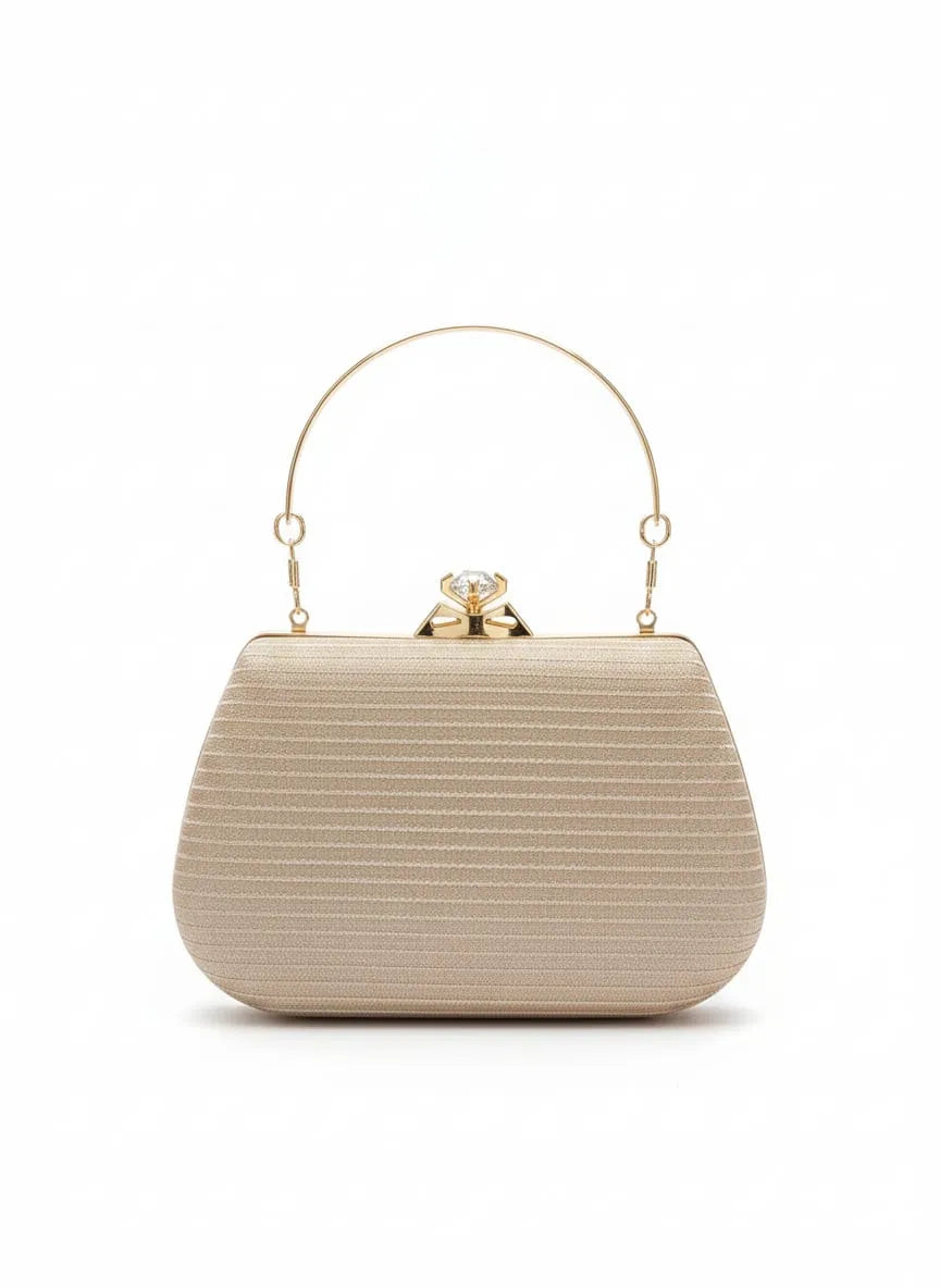 Crystal Crown Gold Evening Clutch with Chain Strap Luxury Bag