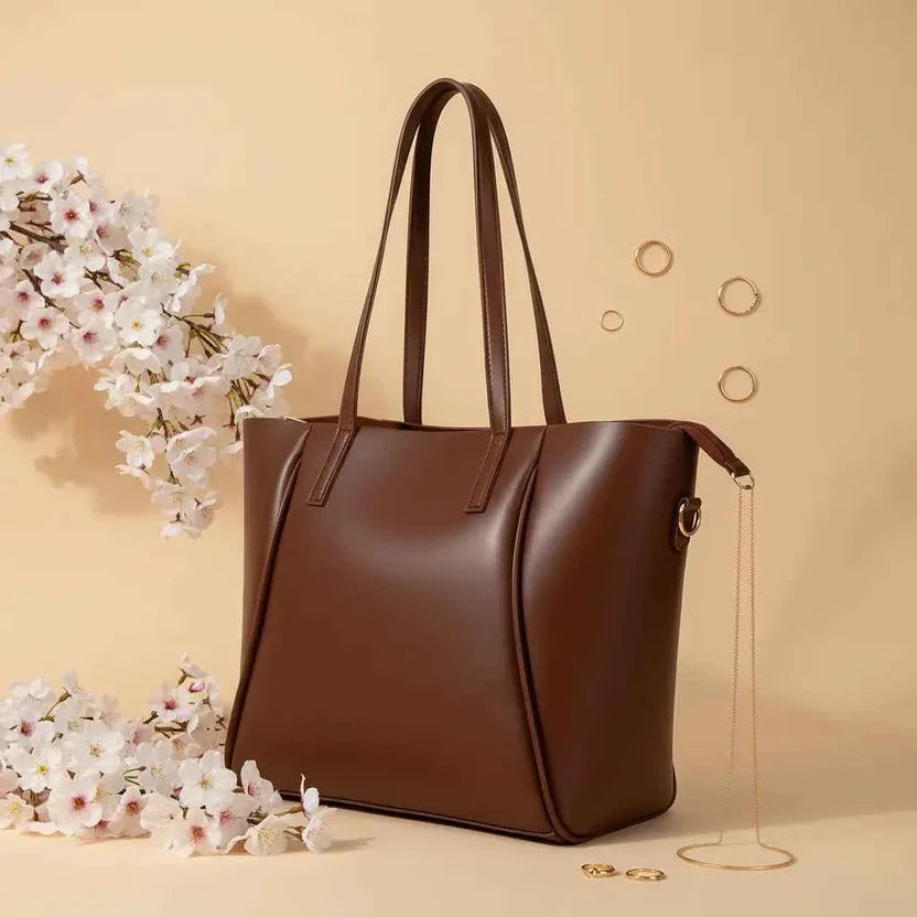 Zarya Dark Brown Tote Bag for Women – Premium Stylish Shoulder Handbag | IK Royal Gallery