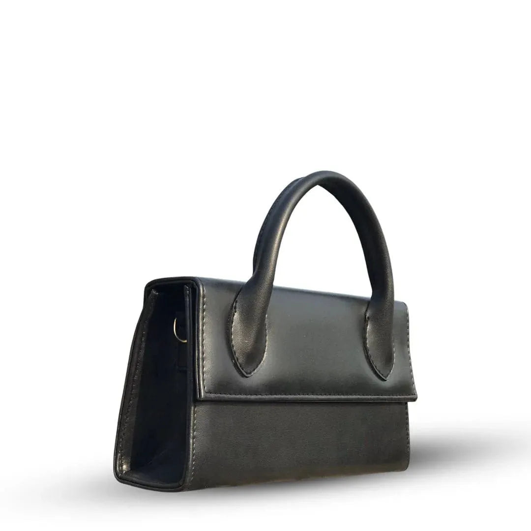 Elegant Black top handle bag for women, structured & chic style