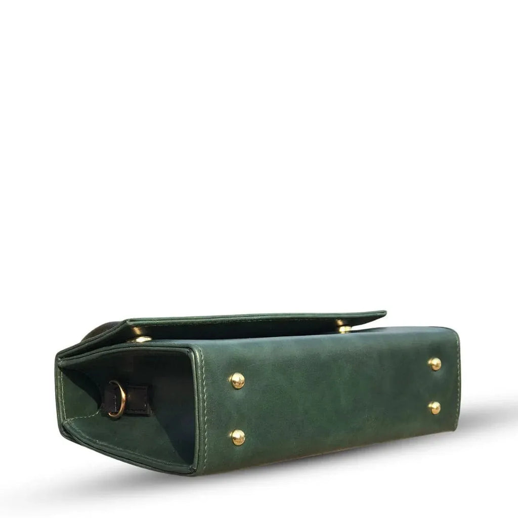 Elegant Green top handle bag for women, structured & chic style