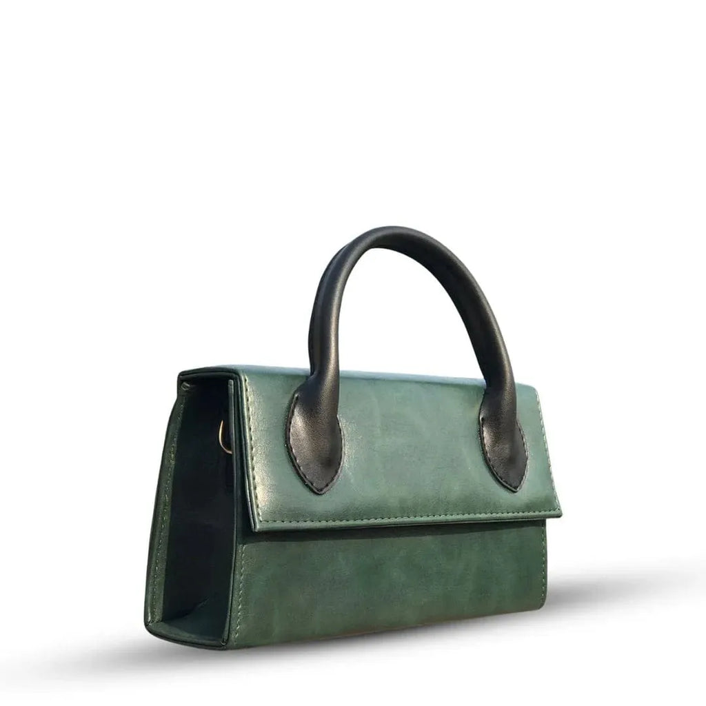 Elegant Green top handle bag for women, structured & chic style
