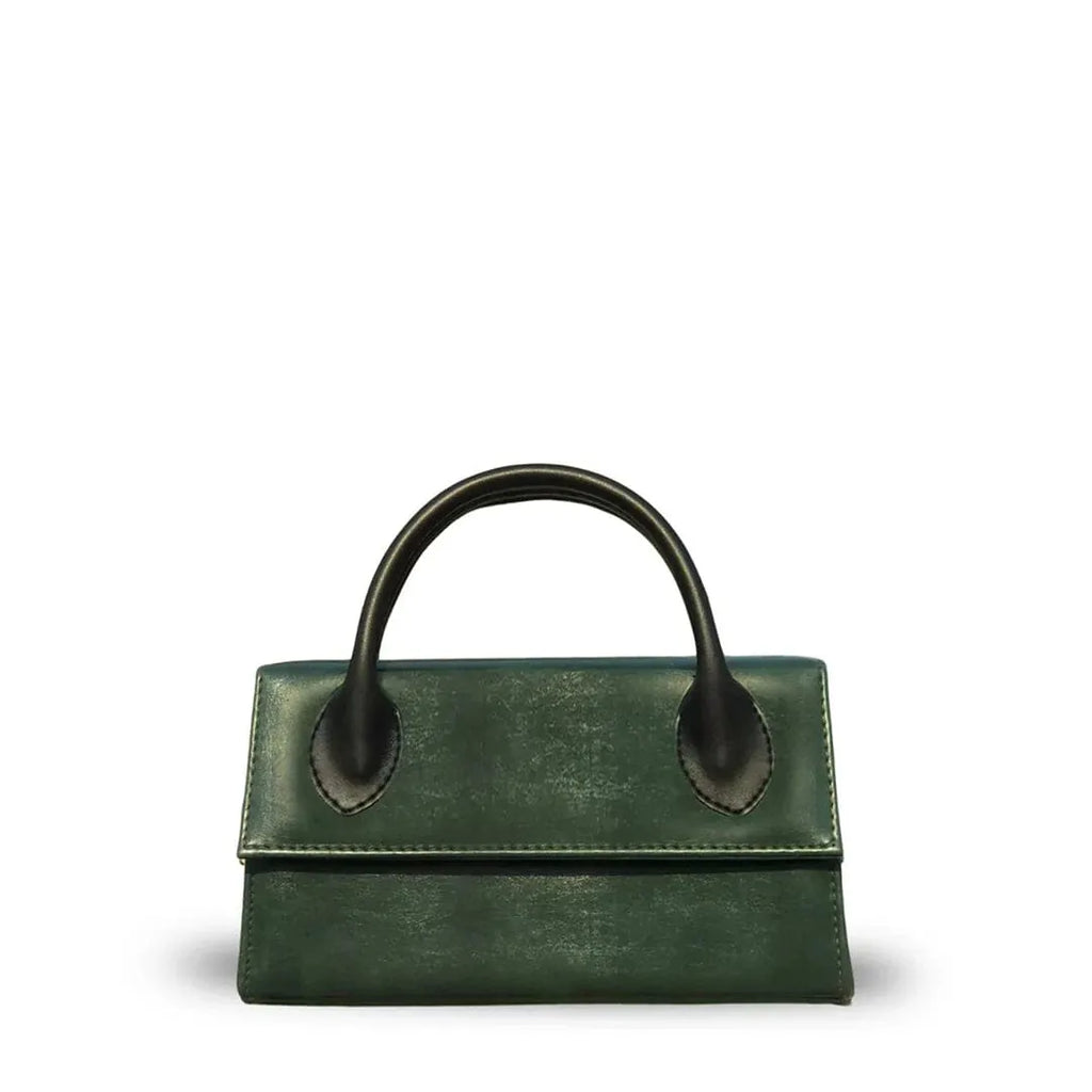 Elegant Green top handle bag for women, structured & chic style