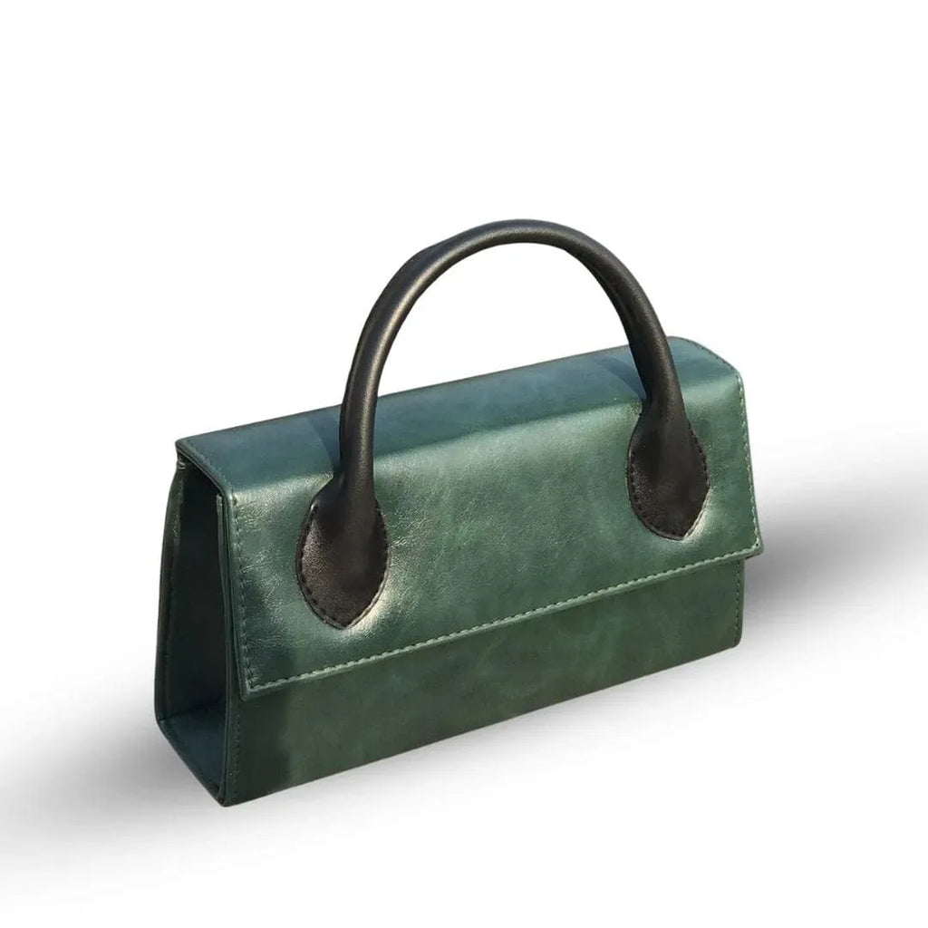 Elegant Green top handle bag for women, structured & chic style