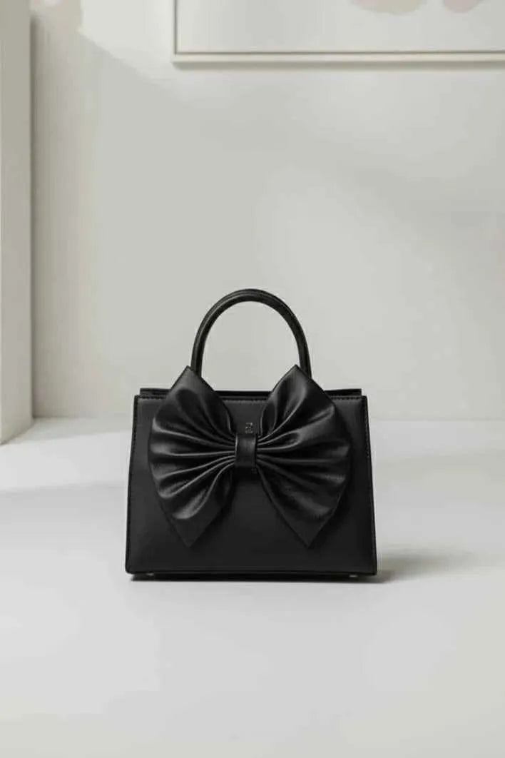 Fleur Bow Black Handbag for Women - In Pakistan