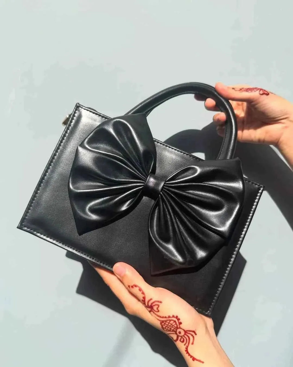 Fleur Bow Black Handbag for Women - In Pakistan