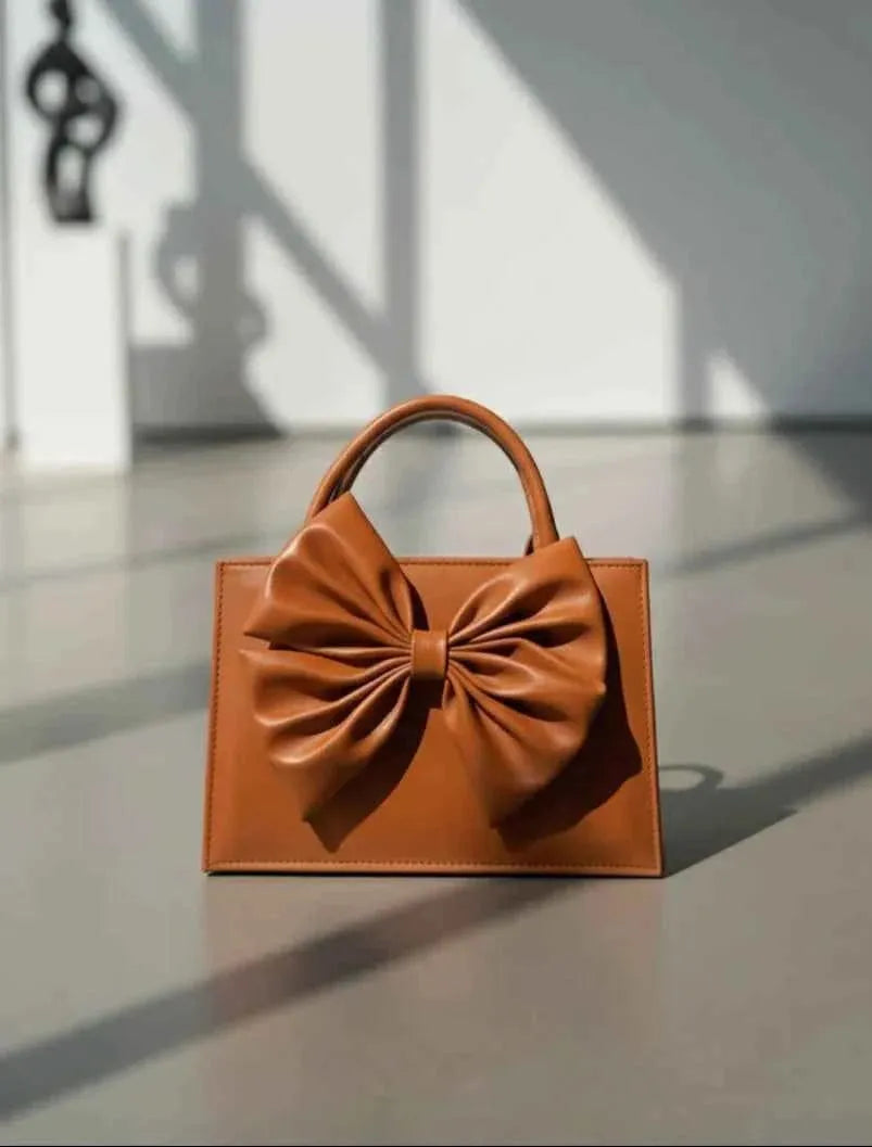 Fleur Bow Camel Handbag for Women - In Pakistan