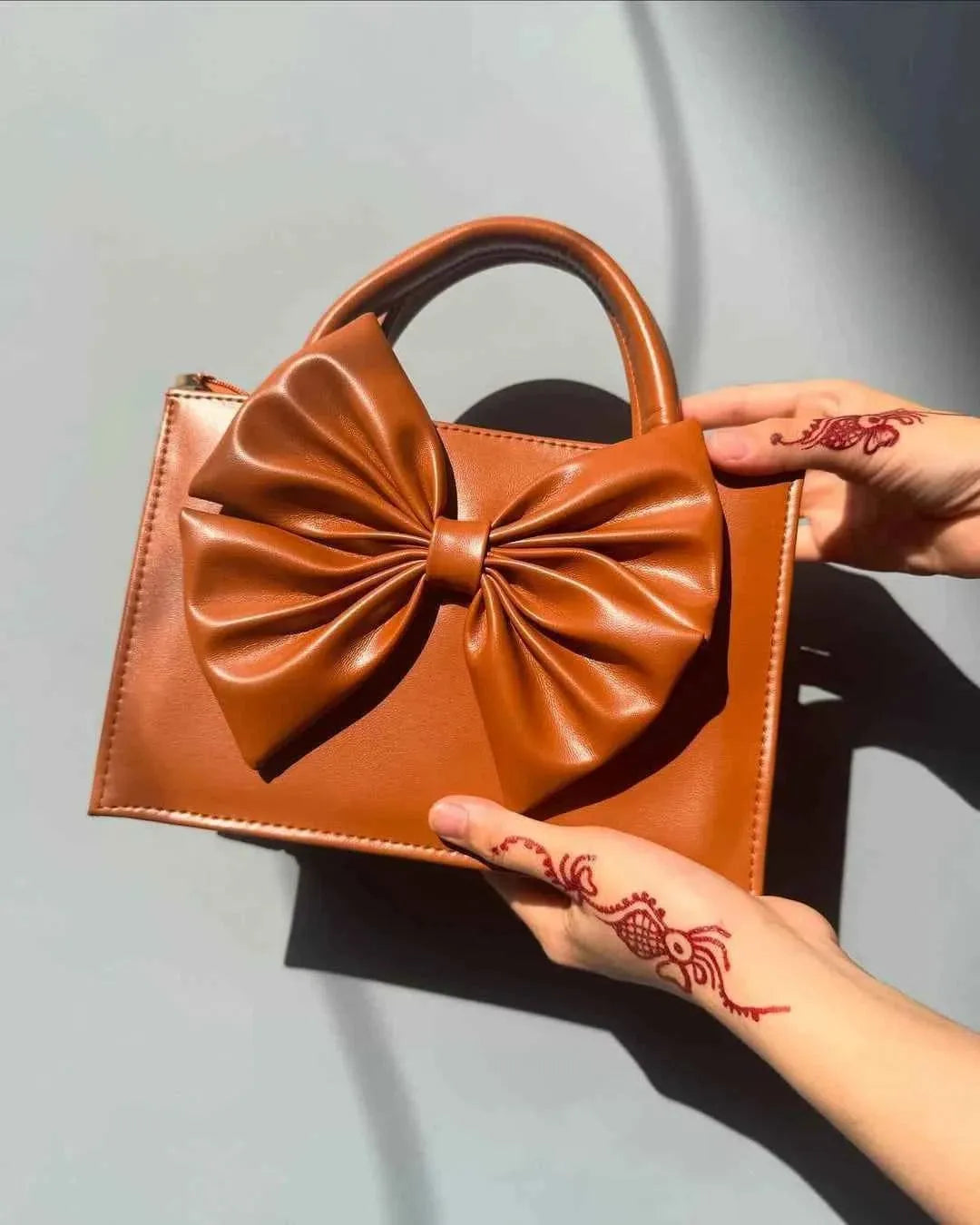 Fleur Bow Camel Handbag for Women - In Pakistan