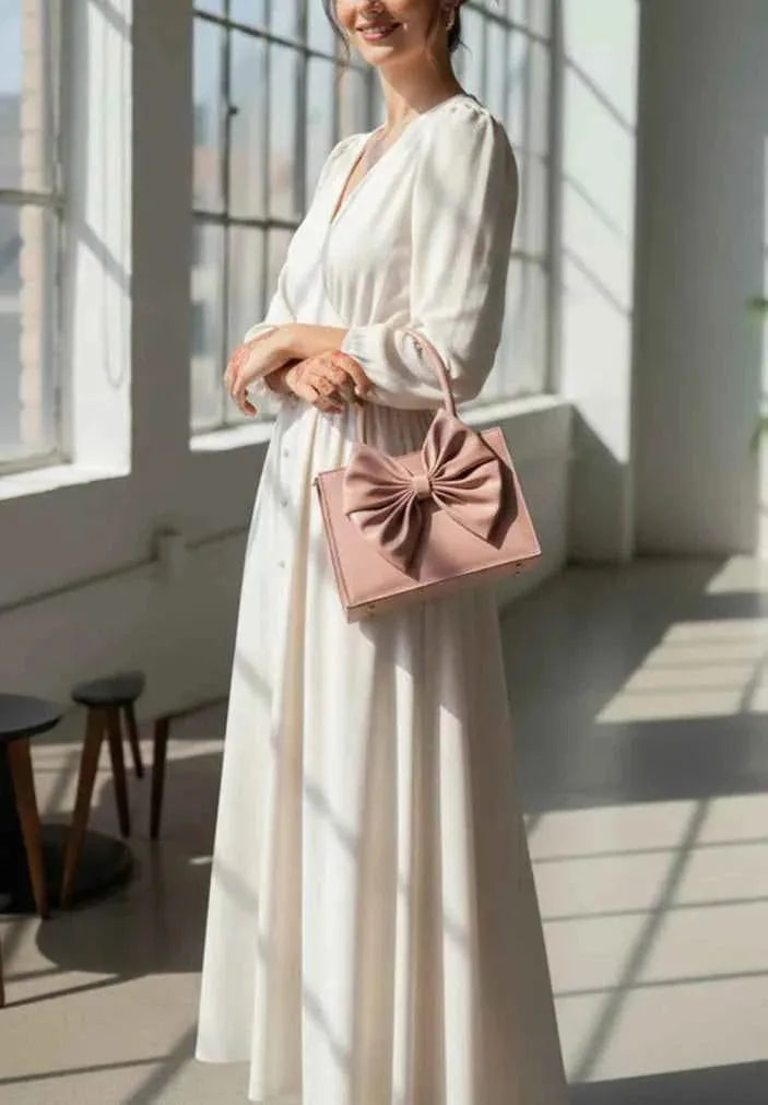 Fleur Bow Pink Handbag for Women - In Pakistan