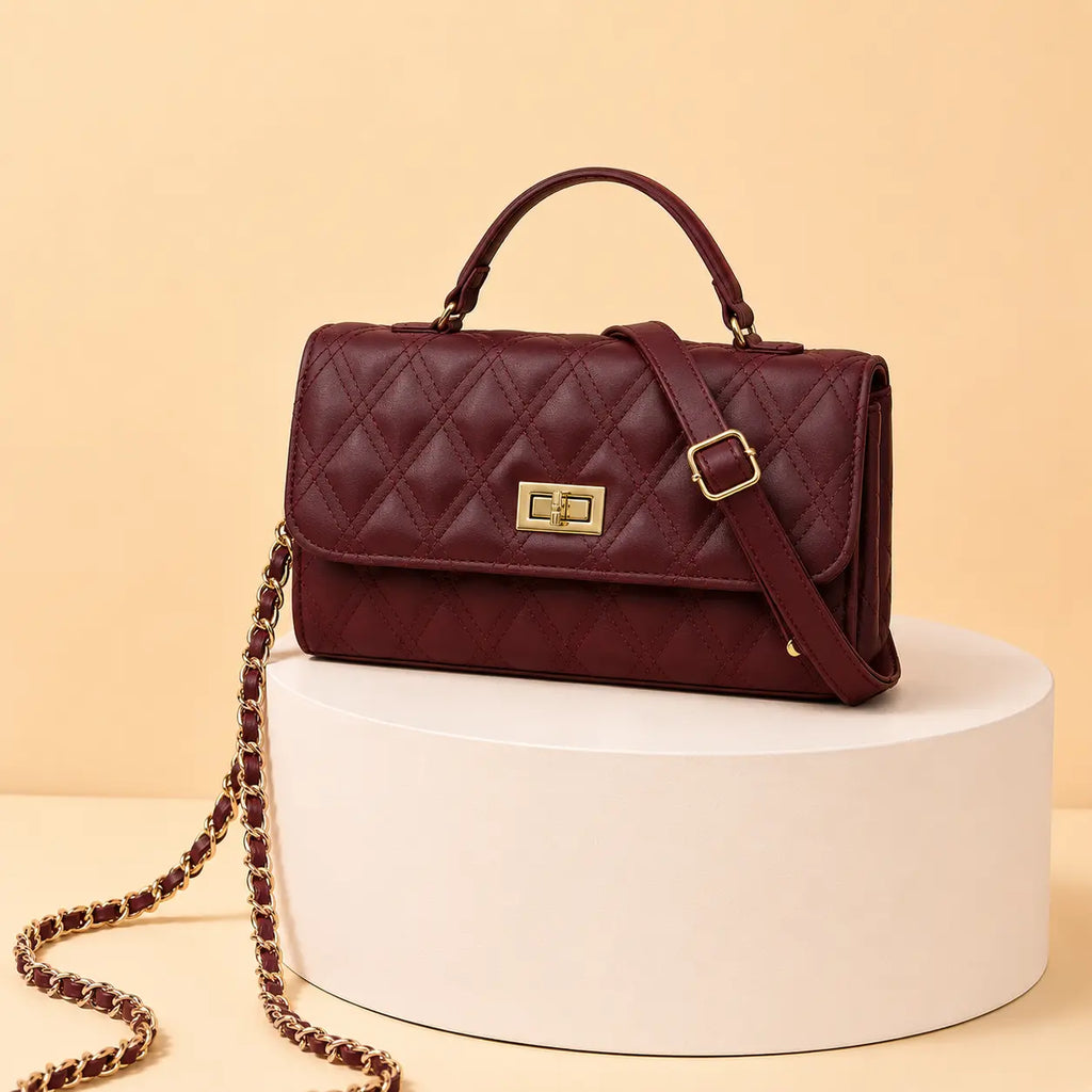 Elegant Quilted HAR-4 Maroon Women’s Handbag – Stylish Designer Bag by IK Royal Gallery