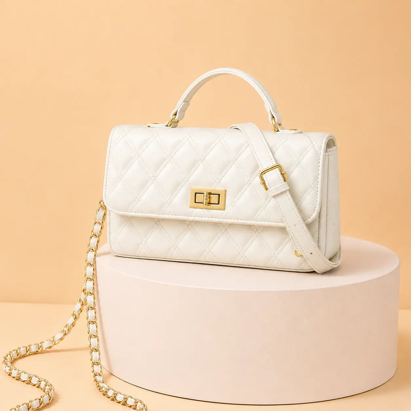 Elegant Quilted HAR-4 White Women’s Handbag – Stylish Designer Bag by IK Royal Gallery