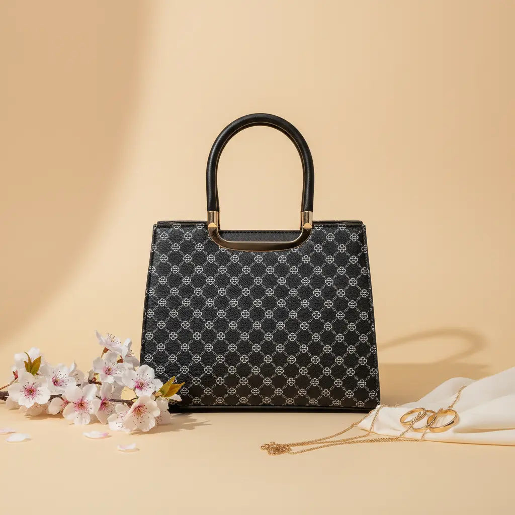 Imperial Grid Tote Bag for Women-Premium Stylish Ladies Handbag | IK Royal Gallery