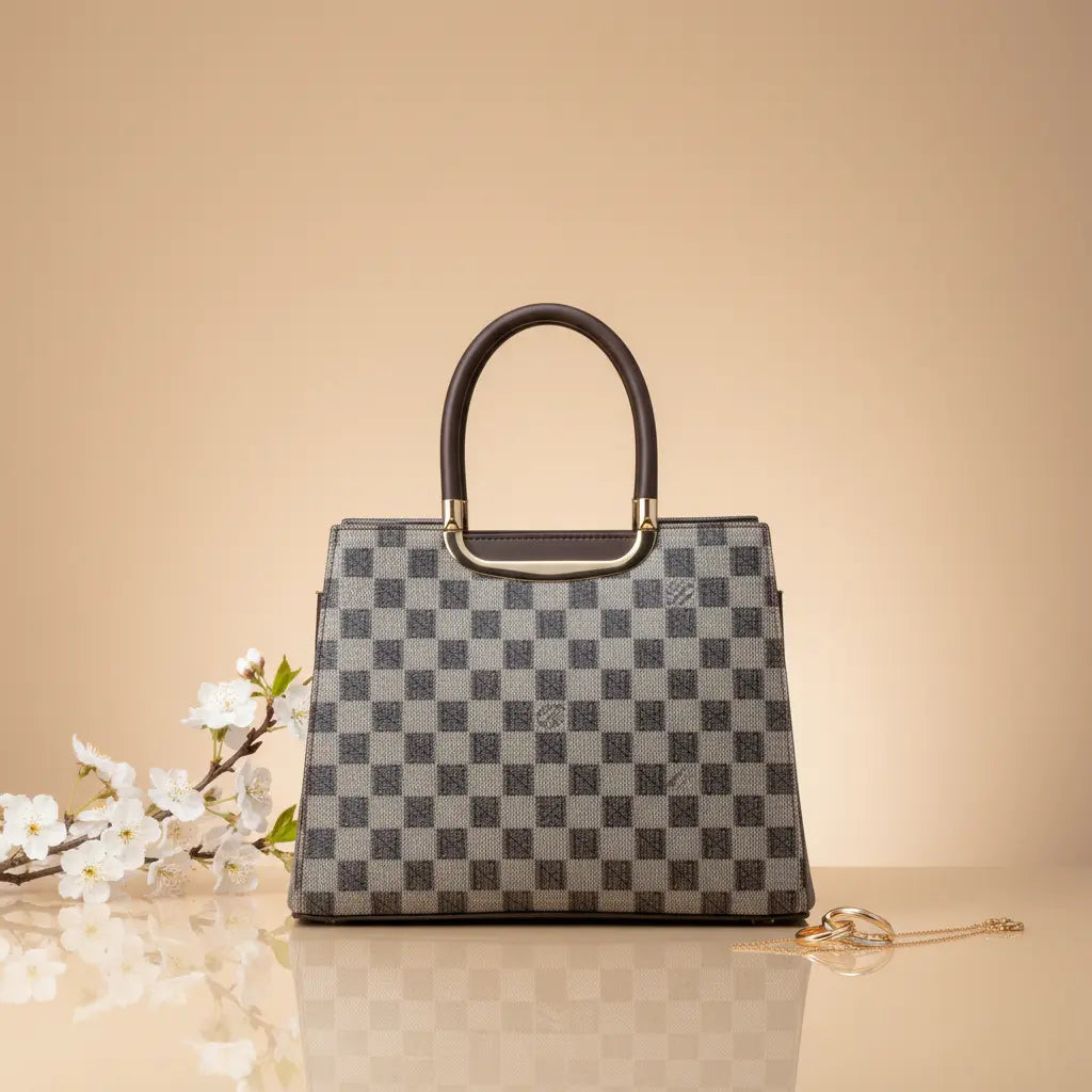 Imperial Grid Tote Bag for Women-Premium Stylish Ladies Handbag | IK Royal Gallery