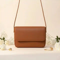 Magnetic Button Strap Women’s Crossbody Bag Stylish Brown
