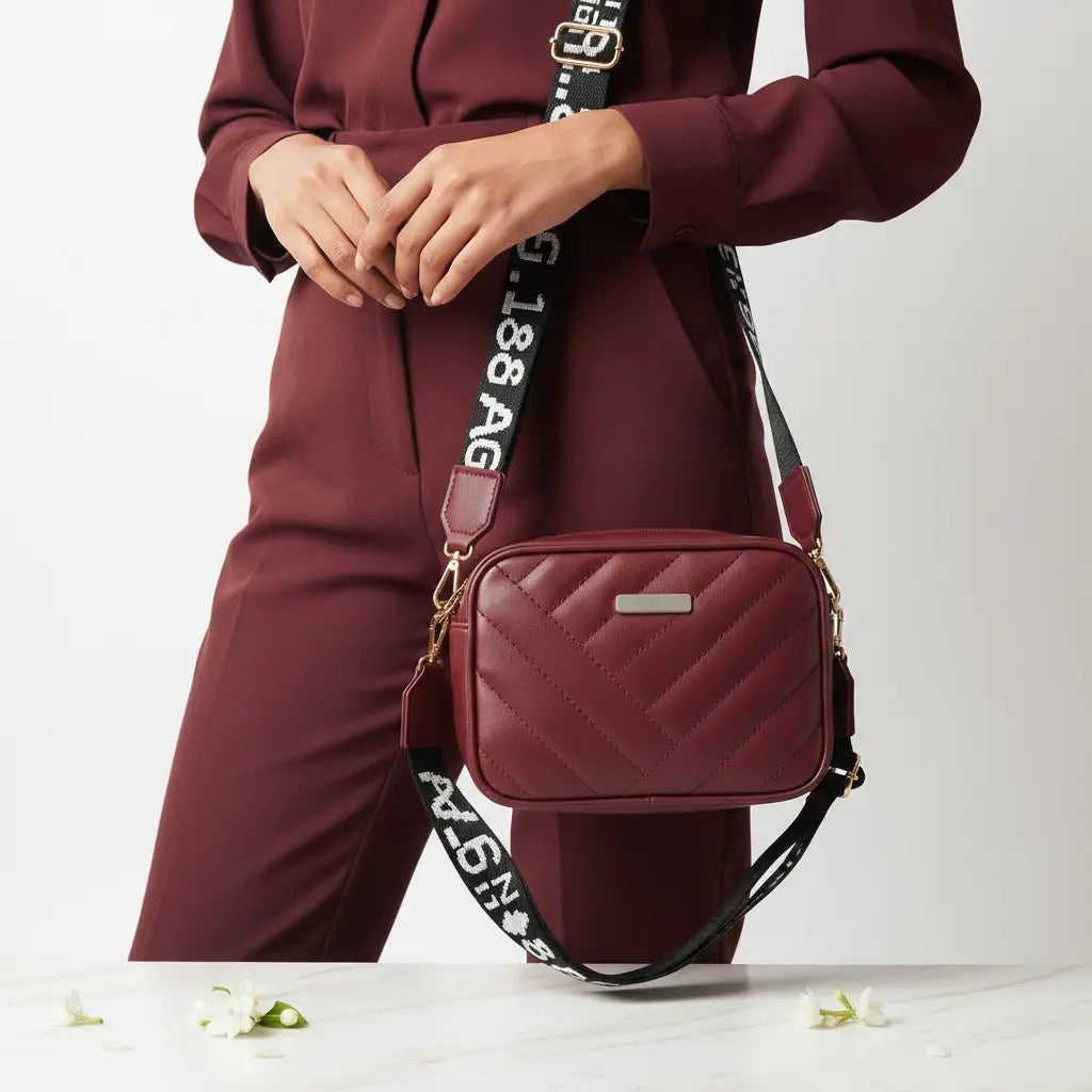 Elorina Luxe CAR1 Maroon Crossbody Bag for Women-Elegant, Stylish & Premium Design by IK Royal Gallery