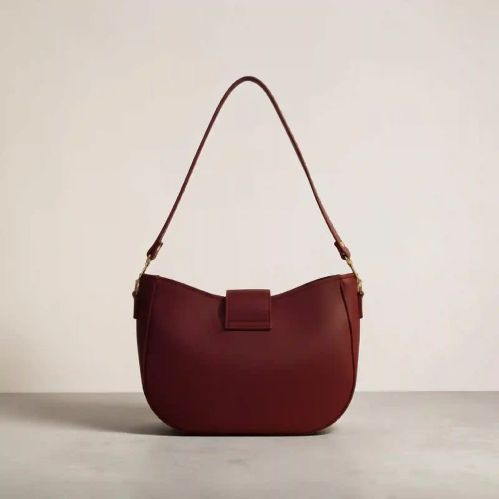 Mono Luxe Maroon PU Leather Handbag for Women In Pakistan