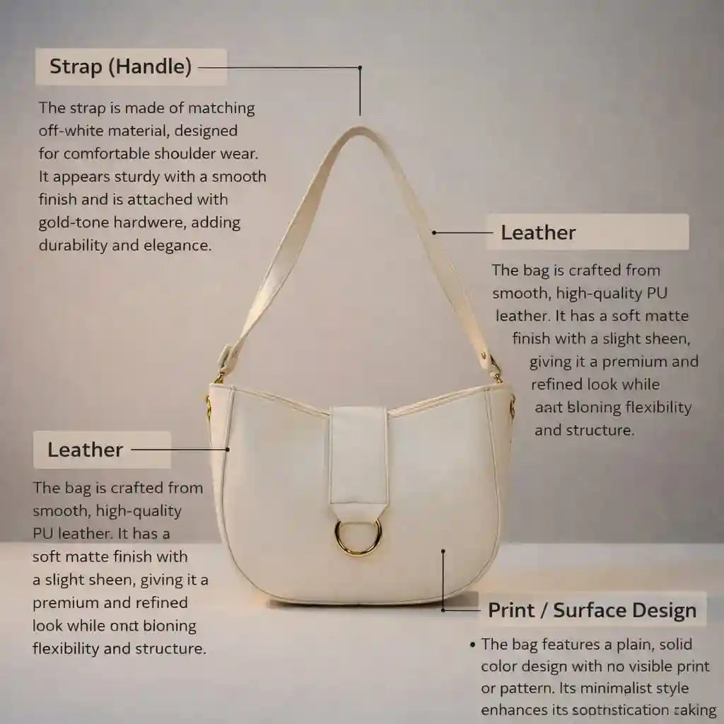 Mono Luxe White PU Leather Handbag for Women In Pakistan