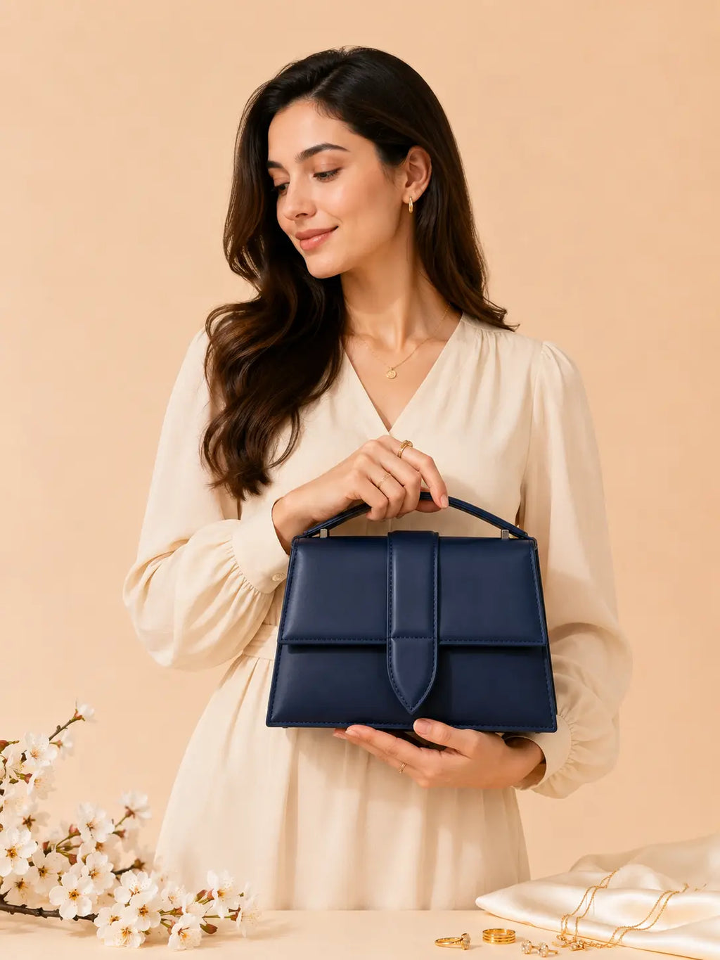 Nilofer NavyBlue Handbag for Women | Elegant & Stylish Shoulder Bag