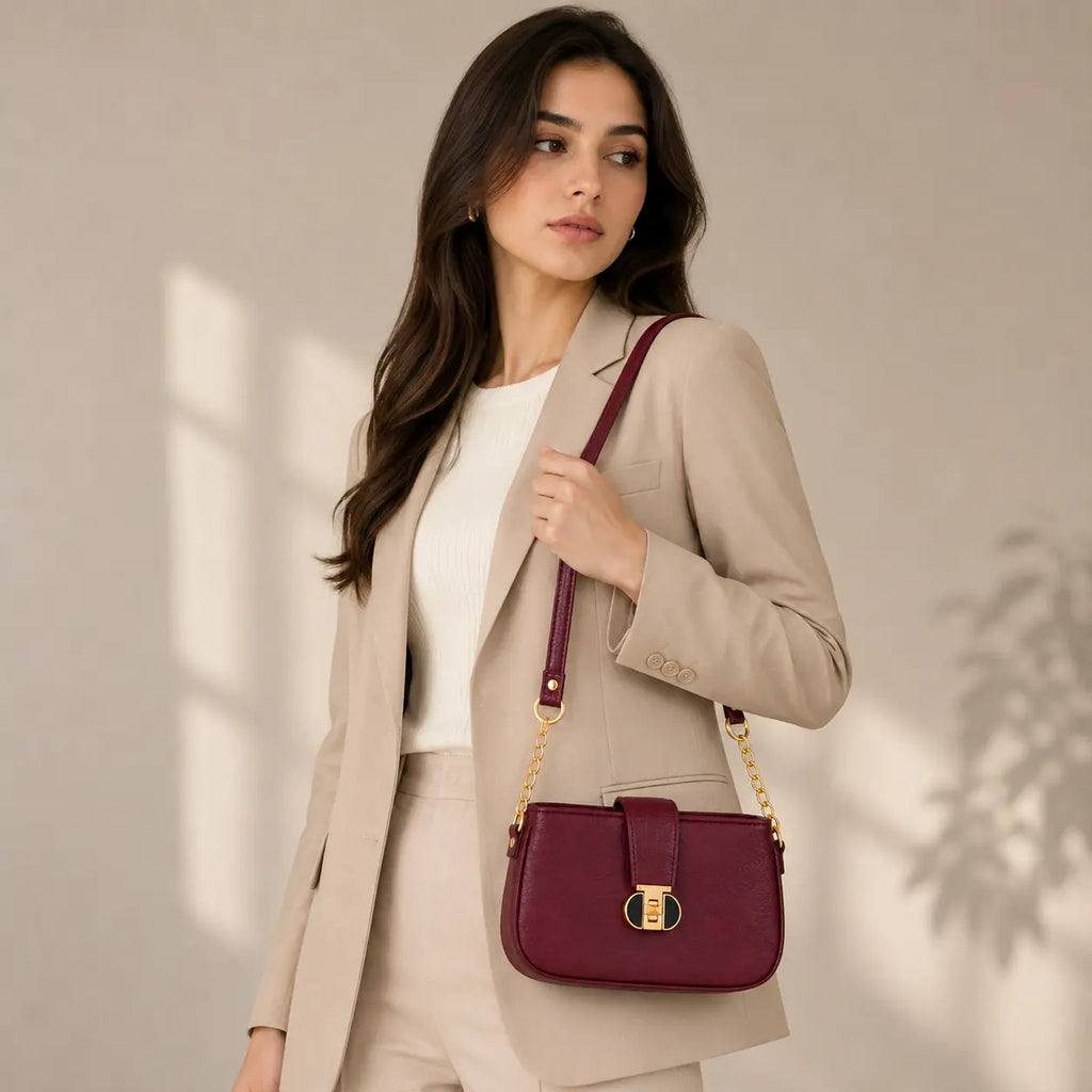 Royal Ember Maroon Shoulder Bag – IK Royal Gallery