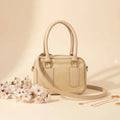 Noor Classic Beige Handbag – Elegant Top Handle Bag with Long Strap for Women & Girls