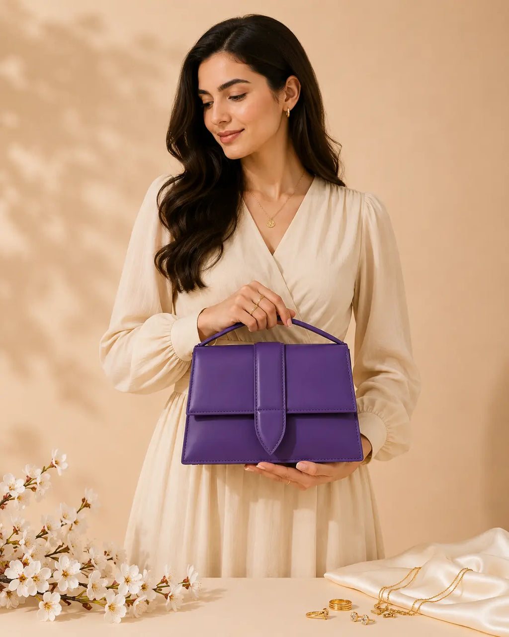Nilofer Purple Handbag for Women | Elegant & Stylish Shoulder Bag