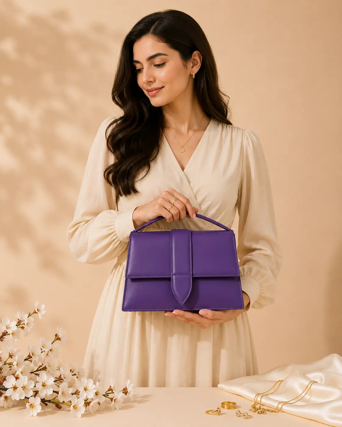 Nilofer Purple Handbag for Women | Elegant & Stylish Shoulder Bag