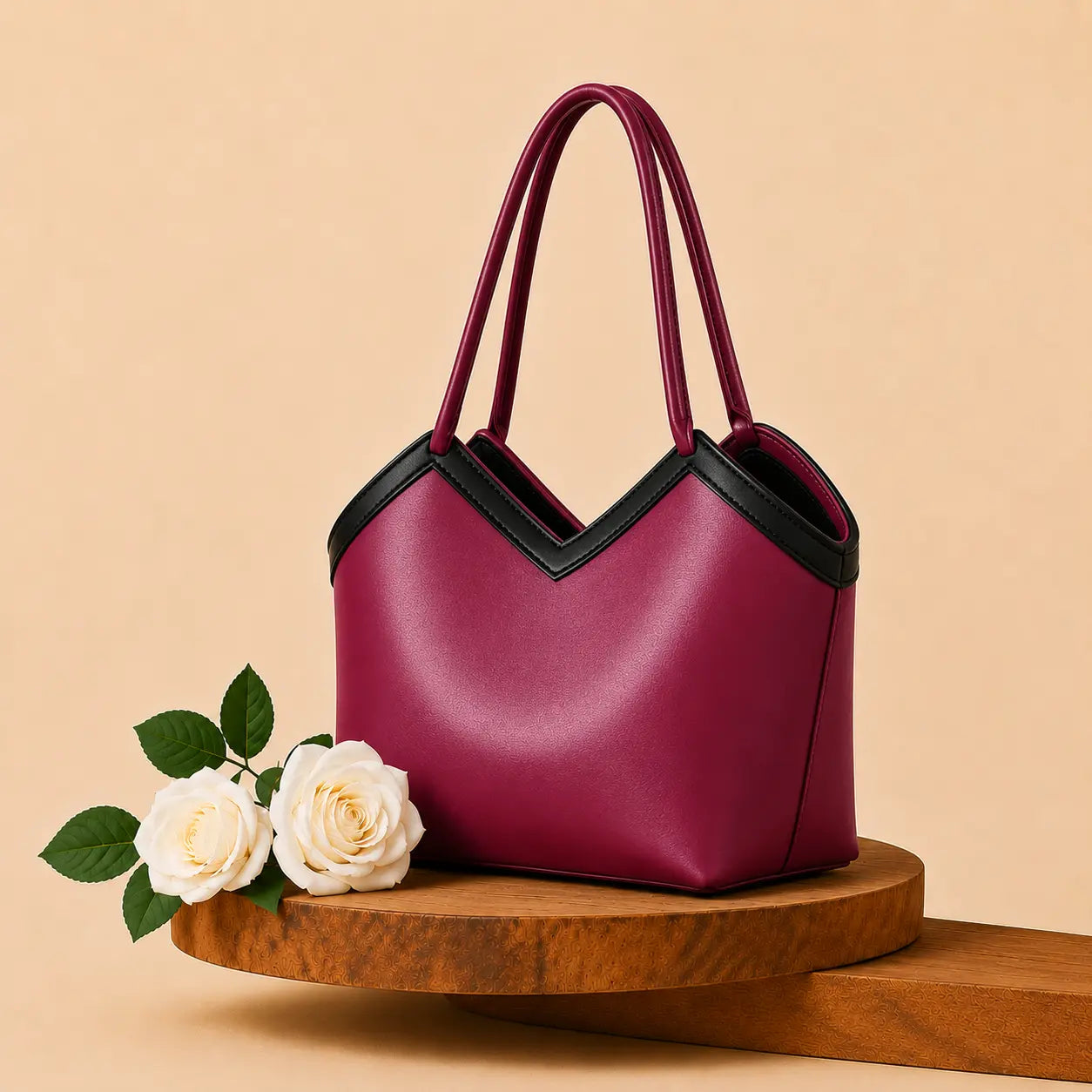 Classic V Tote Bag Maroon – IK Royal Gallery